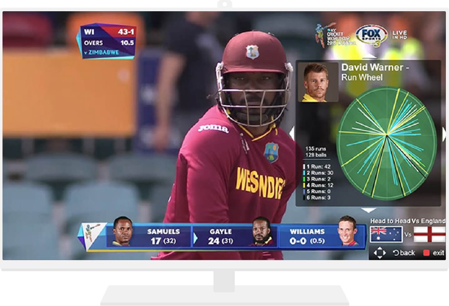 Cricket on a TV